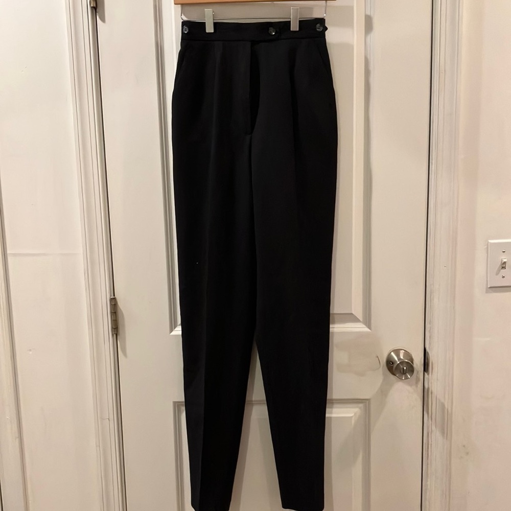 Vintage Harvé Bernard Sport Wool High-Waisted Black Trousers
